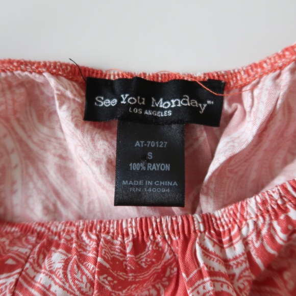 Pink and White Bohemian Ruffle Romper - Picture 3 of 5